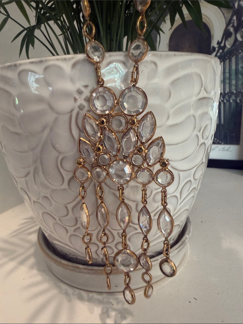 Rachel Zoe Gold-Tone Clear Crystal Fringe Pendant Necklace - Picture 7 of 7